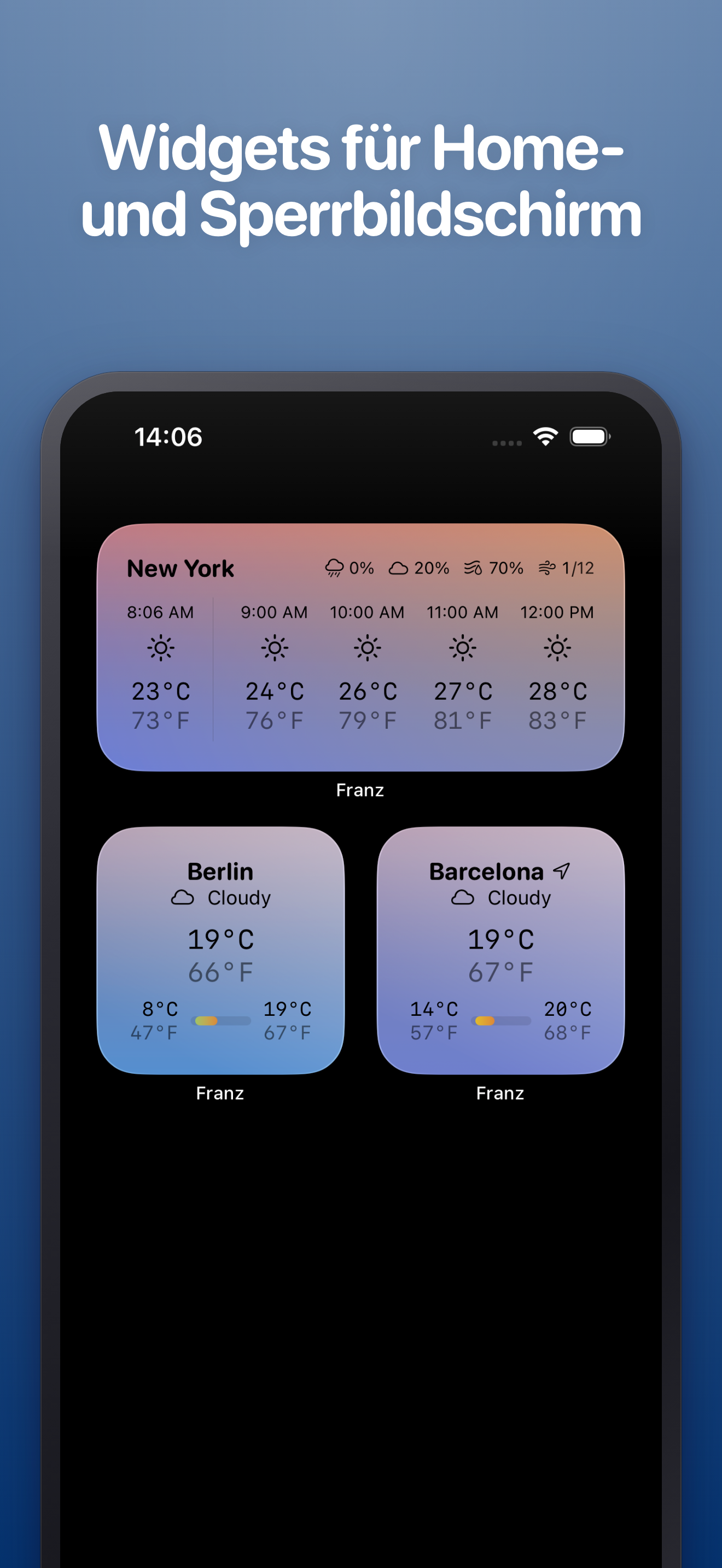 Widgets für Home- und Sperrbildschirm