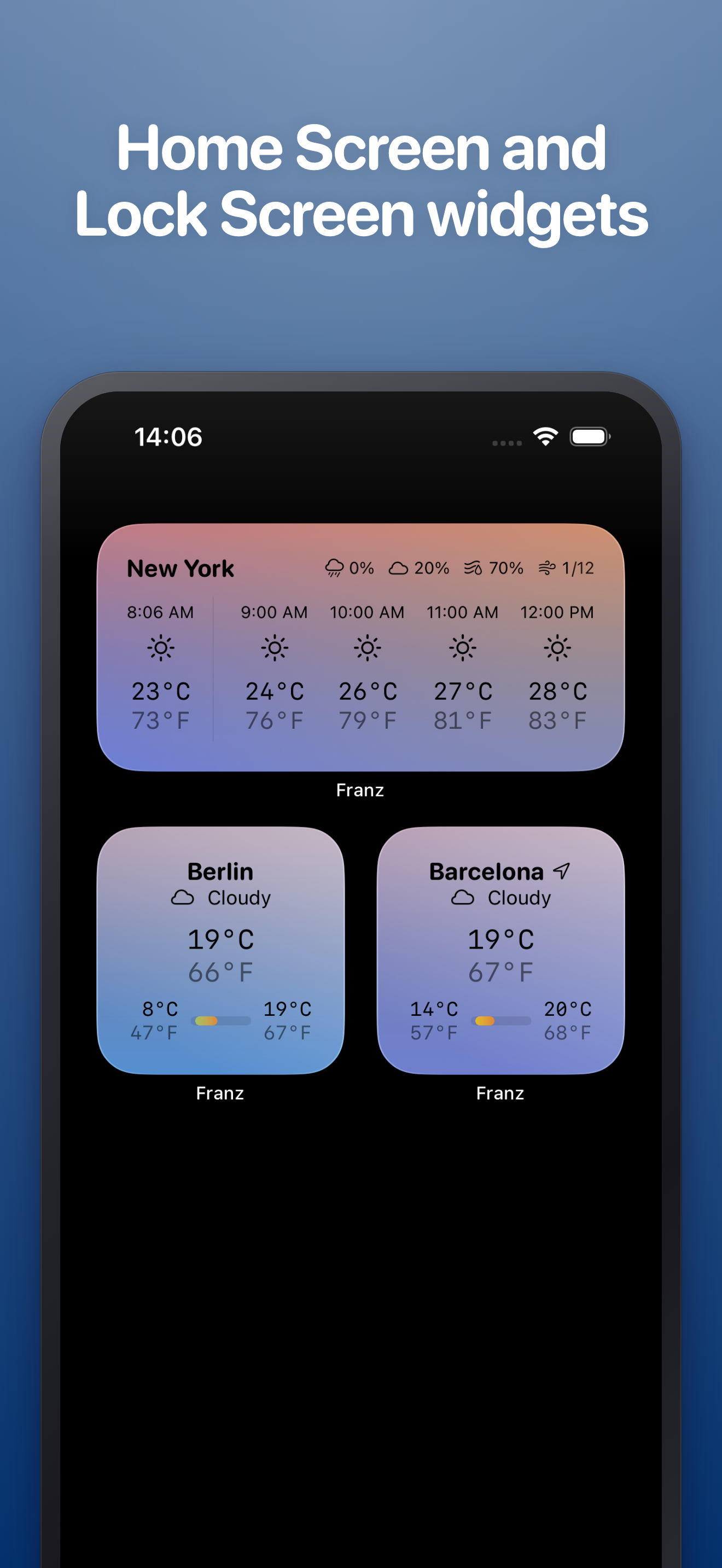 Home Screen and Lock Screen widgets